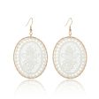 White Polyster & 18K Gold-Plated Botanical Oval Drop Earrings Supply