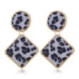 White Gabardine & 18K Gold-Plated Leopard Print Drop Earrings For Discount