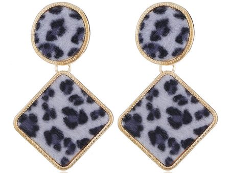 White Gabardine & 18K Gold-Plated Leopard Print Drop Earrings For Discount