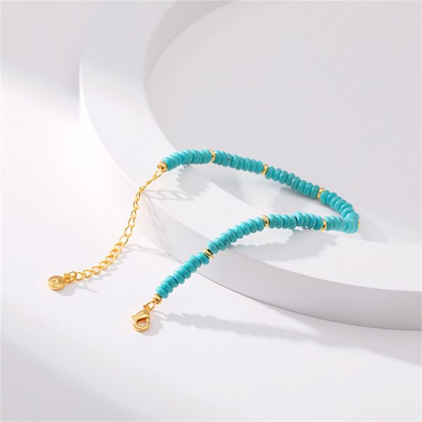 Turquoise & 18K Gold-Plated Beaded Bracelet Online now