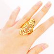 18K Gold-Plated Filigree Adjustable Bypass Ring Online now