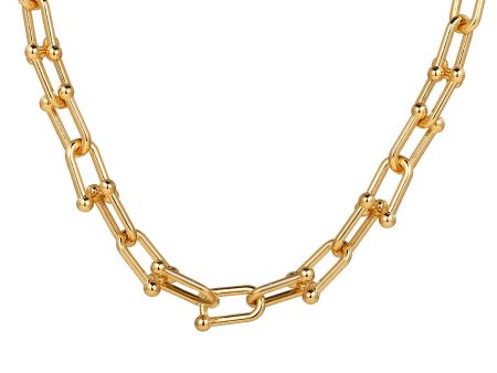 18K Gold-Plated Chain Link Choker Necklace Sale