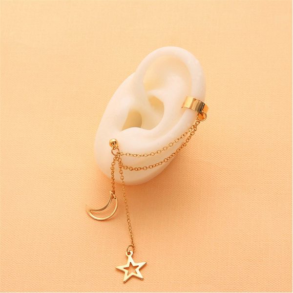 18K Gold-Plated Celestial Ear Cuff Drop Earrings Online now