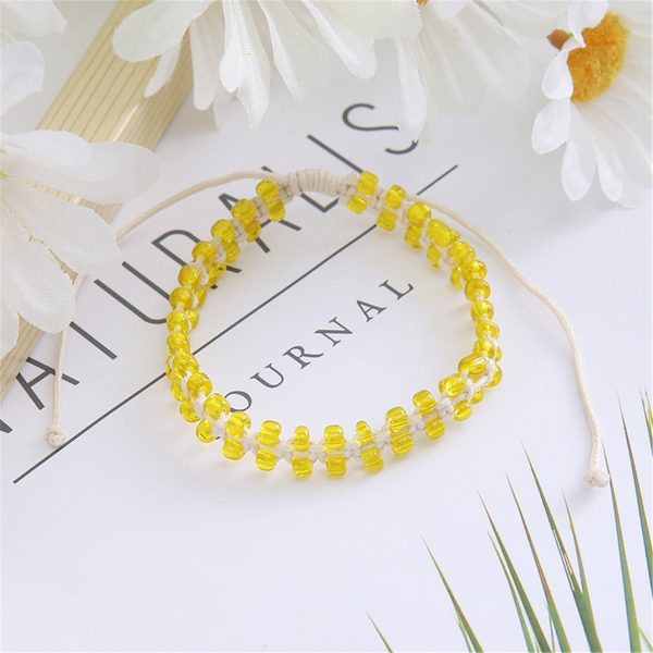 Yellow Acrylic Beaded Layered Bracelet Cheap