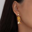 Yellow Acrylic & Cubic Zirconia 18K Gold-Plated Fish Drop Earrings Hot on Sale