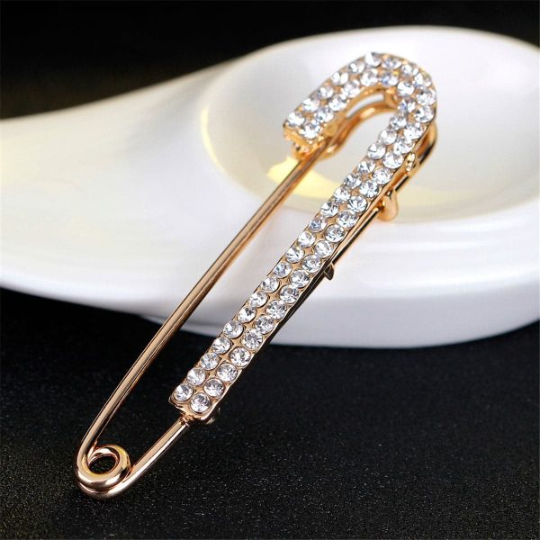 Cubic Zirconia & 18K Gold-Plated Pin Brooch Sale