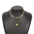 Green Howlite & Enamel 18K Gold-Plated Mum Chain Heart Pendant Necklace Set Hot on Sale