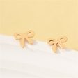 18K Gold-Plated Bow Stud Earrings For Discount