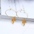 18K Gold-Plated Cactus Hoop Earrings For Discount