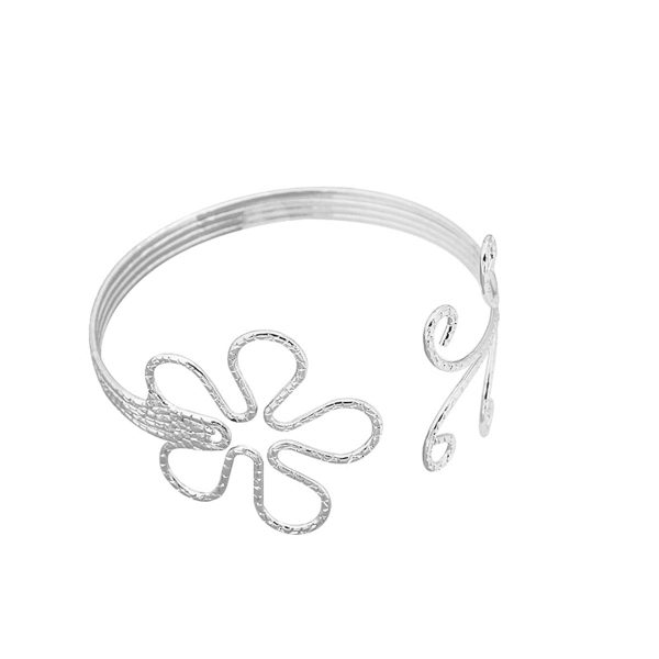 Silver-Plated Open Flower Arm Cuff Online Hot Sale