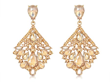 Yellow & Cubic Zirconia Rhombus Drop Earrings Discount