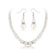 Pearl & Cubic Zirconia Beaded Necklace & Drop Earrings Online now