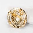 Cubic Zirconia & 18K Gold-Plated Santa Claus Halo Brooch Supply