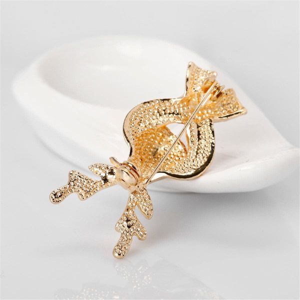 Cubic Zirconia & 18K Gold-Plated Reindeer Scarf Brooch Sale