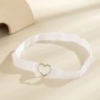 White Nylon & Silver-Plated Heart Garter Discount