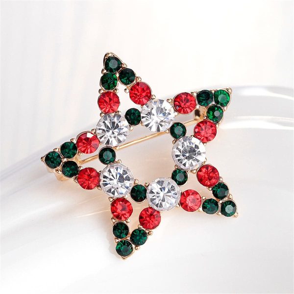 Cubic Zirconia & 18K Gold-Plated Hollow Star Brooch Hot on Sale