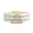 White Polystyrene & Cubic Zirconia Triangle Layered Bracelet Online Sale