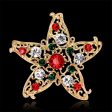 Cubic Zirconia & 18K Gold-Plated Filigree Star Brooch For Sale