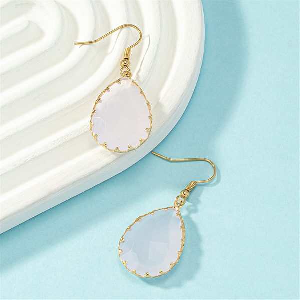 White Crystal & 18K Gold-Plated Drop Earrings Discount