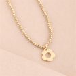 18K Gold-Plated Beaded Chain Floral Pendant Necklace Supply