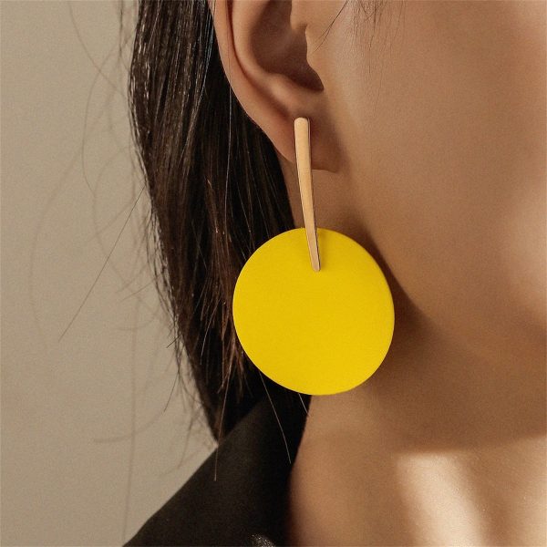 Yellow Acrylic & 18K Gold-Plated Round Drop Earrings Hot on Sale