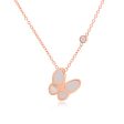 Cubic Zirconia & 18K Rose Gold-Plated Butterfly Pendant Necklace Cheap