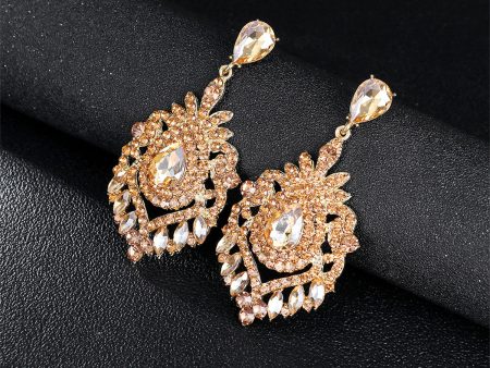 Yellow Crystal & Cubic Zirconia 18K Gold-Plated Botanical Drop Earrings Fashion