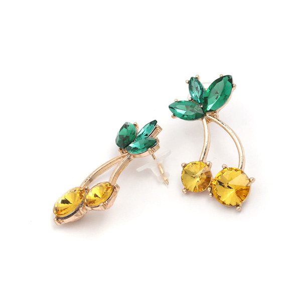 Yellow & Green Cherry Drop Earrings Hot on Sale