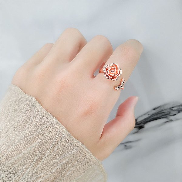 18K Rose Gold-Plated  I Love You Forever  Rose Open Ring Online