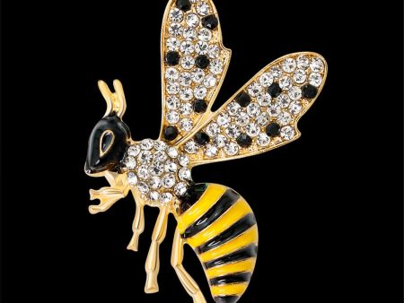 Cubic Zirconia & 18K Gold-Plated Bee Brooch Sale