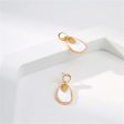 White Enamel & 18K Gold-Plated Irregular Oval Drop Earring For Discount