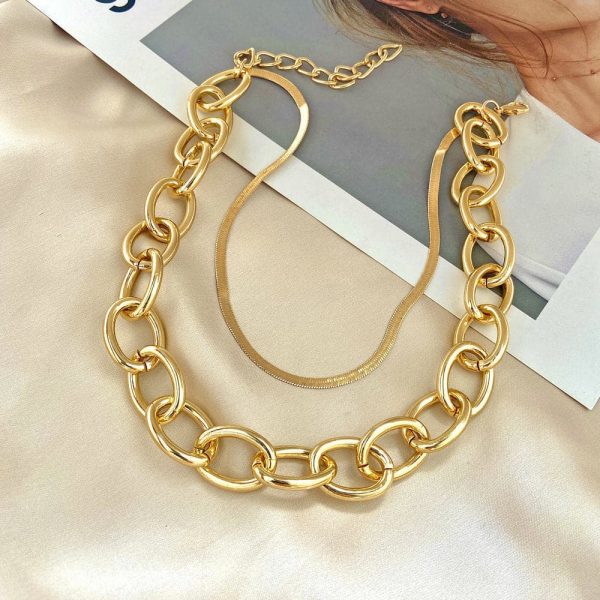 18K Gold-Plated Cable Chain Layered Necklace Online Sale