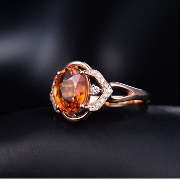 Yellow Crystal & Cubic Zirconia Adjustable Oval-Cut Ring Online now