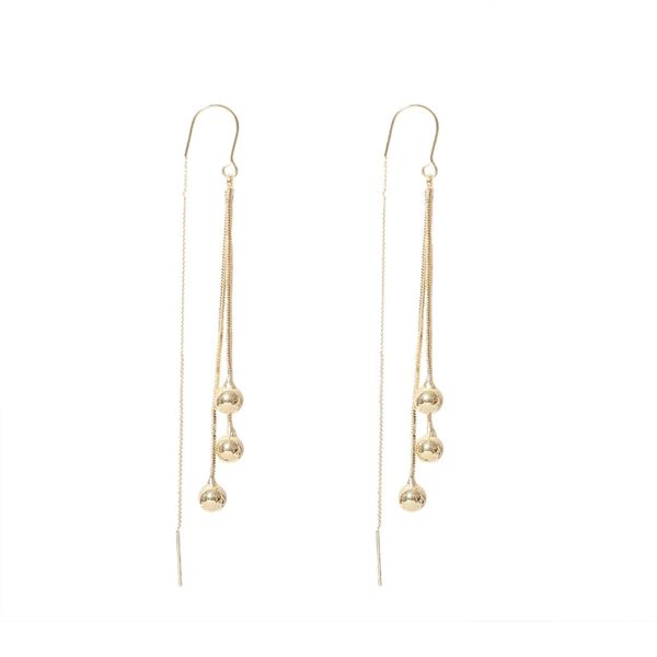 18K Gold-Plated Beaded Threader Earrings Online Hot Sale