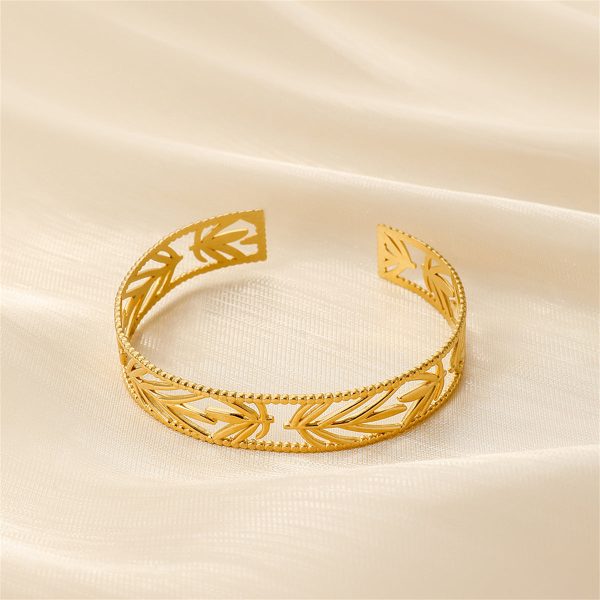 18K Gold-Plated Botanical Cuff Hot on Sale