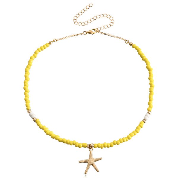 Yellow Howlite & 18K Gold-Plated Starfish Pendant Necklace Hot on Sale