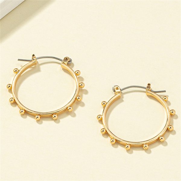 18K Gold-Plated Beaded Hoop Earrings Online now