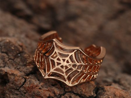 18K Gold-Plated Web Adjustable Ring For Sale