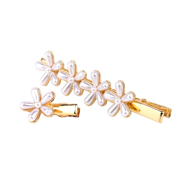 Pearl & 18K Gold-Plated Flower Hair Clip Set on Sale