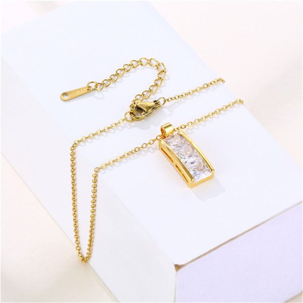 Crystal & 18K Gold-Plated Bar Pendant Necklace Discount