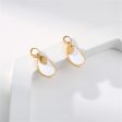 White Enamel & 18K Gold-Plated Irregular Oval Drop Earring For Discount