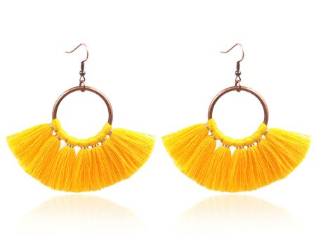 Yellow Polyster & 18K Gold-Plated Fan Tassel Drop Earrings on Sale