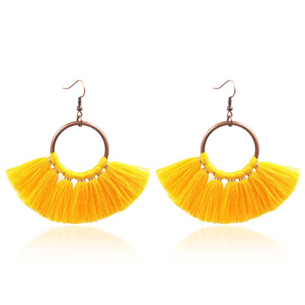 Yellow Polyster & 18K Gold-Plated Fan Tassel Drop Earrings on Sale