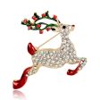 Cubic Zirconia & 18K Gold-Plated Jumping Deer Brooch Online now