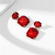 Wine Red Crystal & 18K Gold-Plated Geometric Drop Earrings Cheap