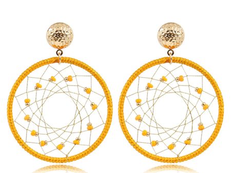 Yellow Polyster & Howlite 18K Gold-Plated Web Drop Earrings Hot on Sale