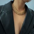 18K Gold-Plated Chunky Panther Chain Choker Necklace Cheap