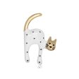 White Enamel & 18K Gold-Plated Spot Cat Brooch Sale