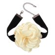 White Polyster & Silver-Plated Rose Choker Necklace Online now