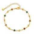 Teal Multicolor Resin & 18K Gold-Plated Star Bead Bracelet For Cheap